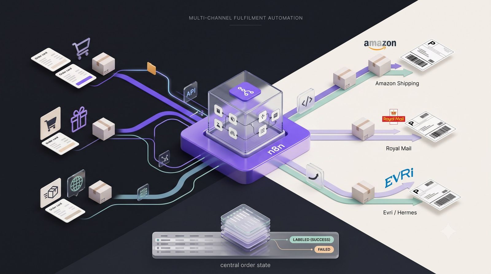 Multi-channel ecommerce fulfilment automation pipeline