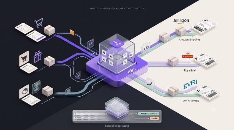 Multi-channel ecommerce fulfilment automation pipeline